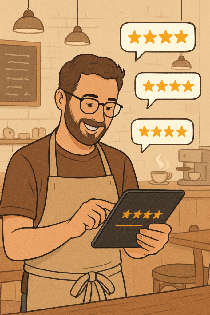 7 Proven Ways to Unlock Local SEO Success with Google Business Profile 4 Ohio café gaining positive customer reviews contributing to local SEO success.